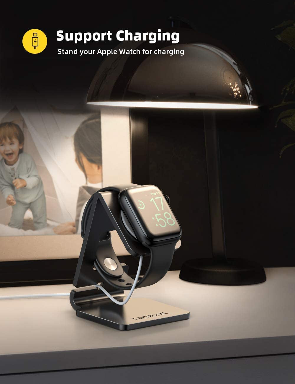Sleek Magnetic Charging Stand for Apple Watch - Perfect Desk Dock for All Series Including SE, Ultra, and More!